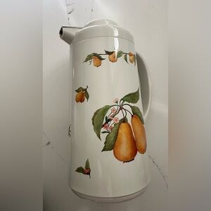Vintage MIKASA BELLE TERRE -  Thermal Carafe Thermos With Lid fruit design